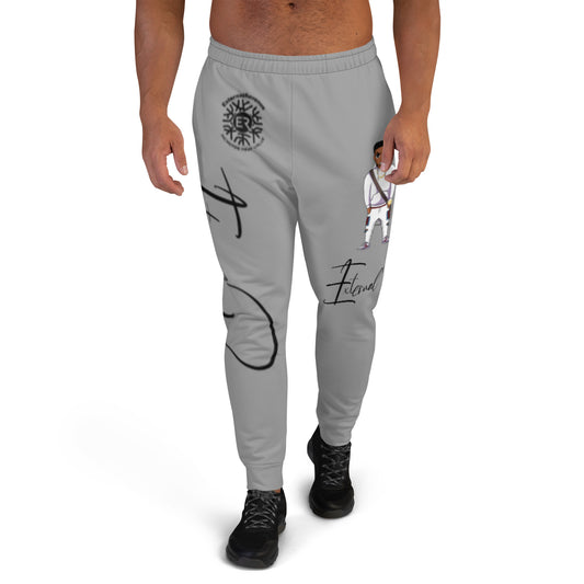 Evan/White Suit/Nobel Grey/Black Signature Logo/Unisex- Joggers