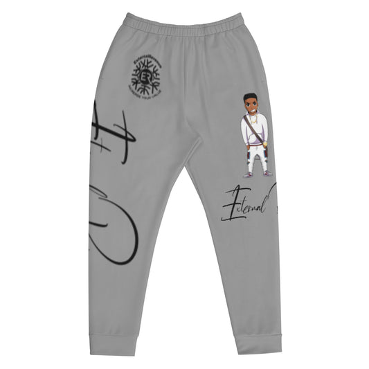 Evan/White Suit/Nobel Grey/Black Signature Logo/Unisex- Joggers