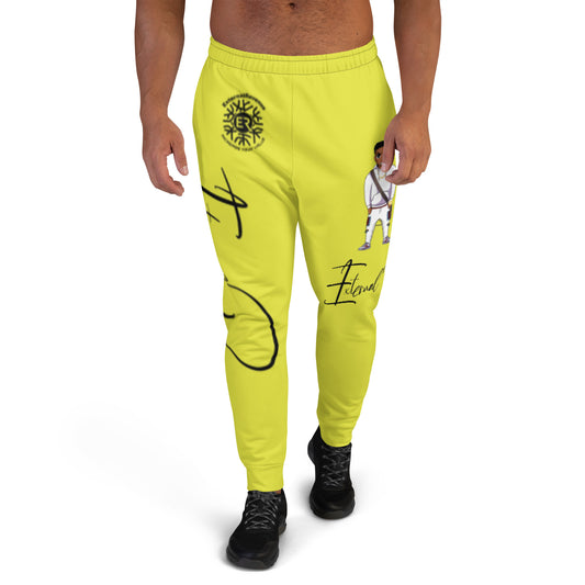Evan/White Suit/Starship Yellow/Black Signature Logo/Unisex- Joggers