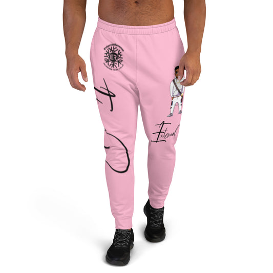 Evan/White Suit/Cotton Candy/Black Signature Logo/Unisex- Joggers