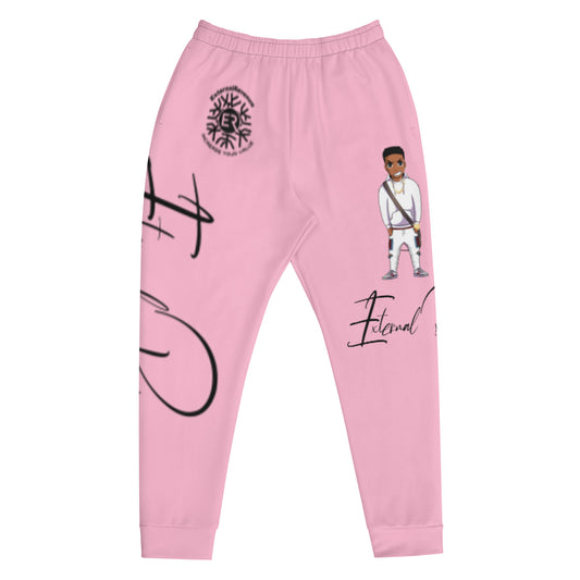 Evan/White Suit/Cotton Candy/Black Signature Logo/Unisex- Joggers