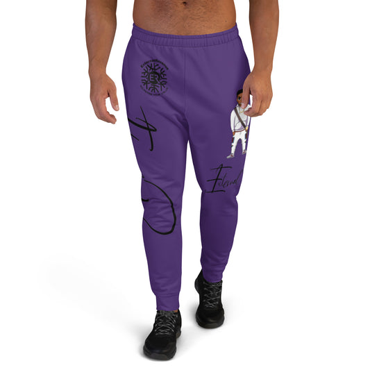 Evan/White Suit/Purple/Black Signature Logo/Unisex- Joggers