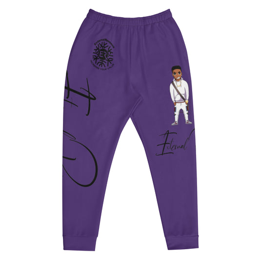 Evan/White Suit/Purple/Black Signature Logo/Unisex- Joggers