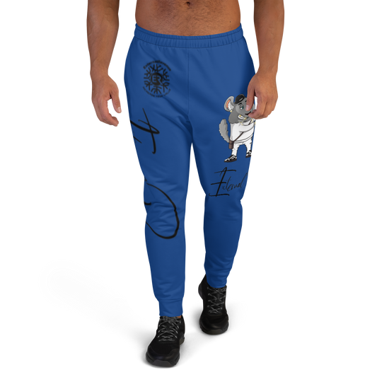 Chewy Chilla/White Suit/Black Signature Logo/Dark Cerulean Blue Unisex Joggers