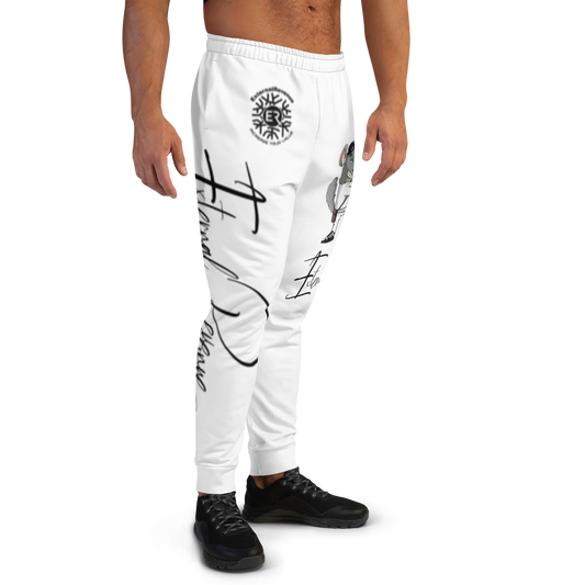 Chewy Chilla/White Suit/Black Signature Logo/white Unisex Joggers