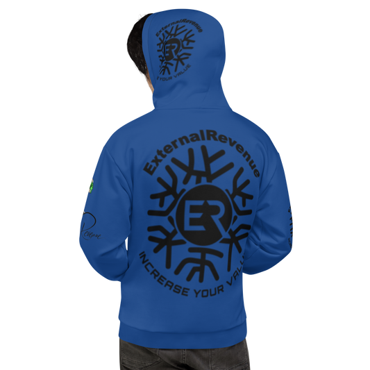 Chewy Chilla/White Suit//Black Signature Logo/Dark Cerulean Blue Unisex-Hoodie