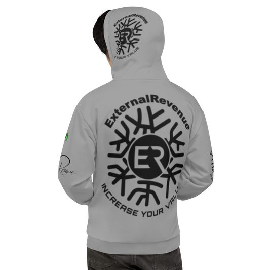 Chewy Chilla/White Suit//Black Signature Logo/Nobel Grey Unisex-Hoodie