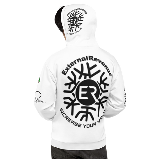 Chewy Chilla/White Suit//Black Signature Logo/White Unisex-Hoodie