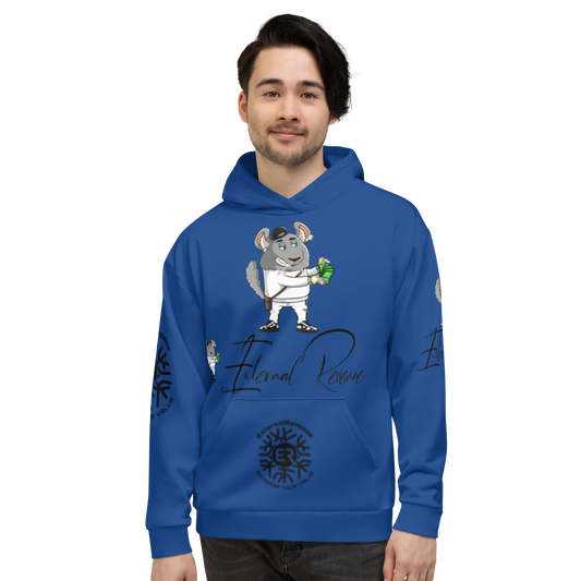 Chewy Chilla/White Suit//Black Signature Logo/Dark Cerulean Blue Unisex-Hoodie