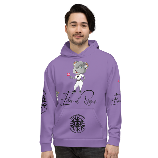 Coco Chilla/White Suit/Black Signature Logo/Ce Soir Purple Unisex -Hoodie