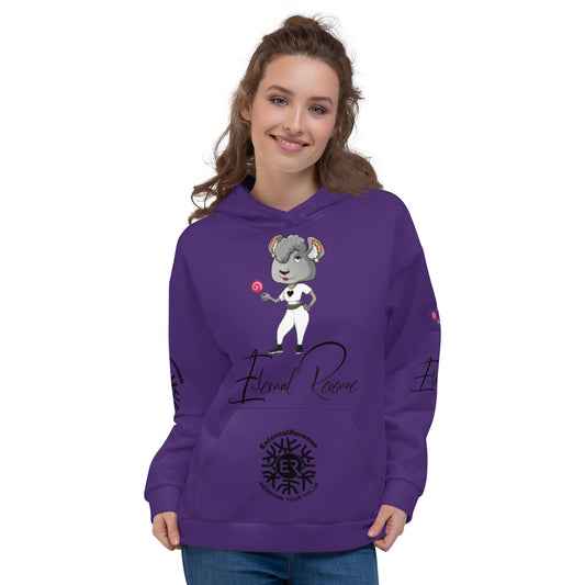Coco Chilla/White Suit/Black Signature Logo/Purple Unisex -Hoodie