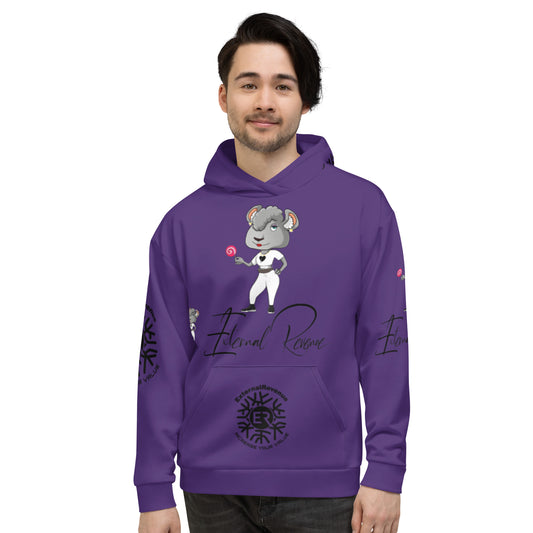 Coco Chilla/White Suit/Black Signature Logo/Purple Unisex -Hoodie