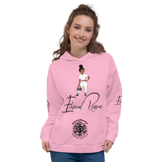 Sasha/White Suit/Cotton Candy/Black Signature Logo -Hoodie