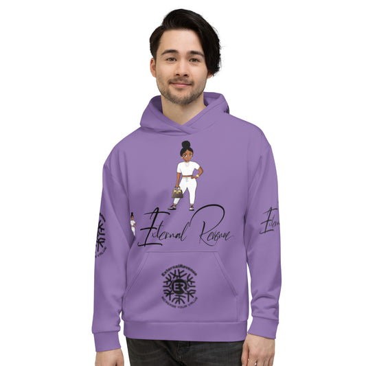 Sasha/White Suit/Ce Soir Purple/Black Signature Logo -Unisex Hoodie