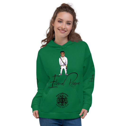 Evan/White Suit/Jewel Green/Black Signature Logo/Unisex-Hoodie