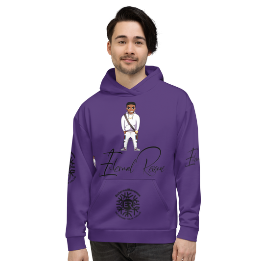 Evan/White Suit/Purple/Black Signature Logo/Unisex-Hoodie