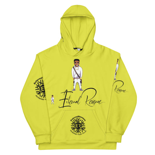 Evan/White Suit/Starship Yellow/Black Signature Logo/Unisex-Hoodie