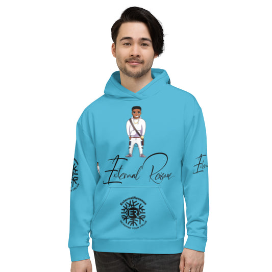 Evan/White Suit/Summer Sky Blue/Black Signature Logo/Unisex-Hoodie